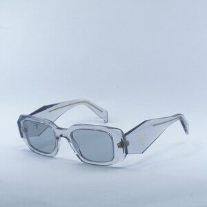 NEW PRADA PR17WS 12R30B TRANSPARENT GREY/LIGHT GREY SUNGLASSES